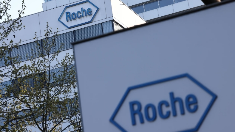 Roche logo displayed on company building exterior